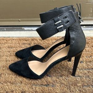 Joe's Jeans Black Ankle Strap Heels Super Sexy Sz 8.5 Party Date Night Cocktails